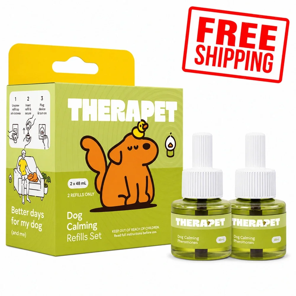 THERAPET Dog Calming Refills Set 2 x 48mL Pheromone Refills for Calming Diffuser